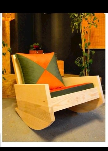 Ahşap Sallanan Berjer (Kırlent Dahil) - Görsel 4