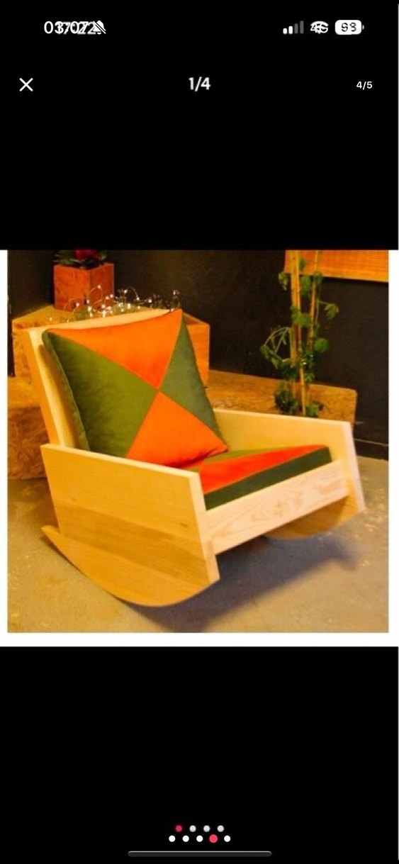 Ahşap Sallanan Berjer (Kırlent Dahil) - Görsel 5