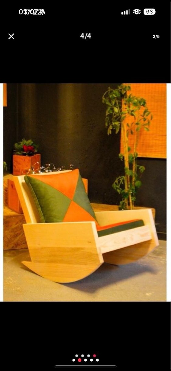 Ahşap Sallanan Berjer (Kırlent Dahil) - Görsel 3