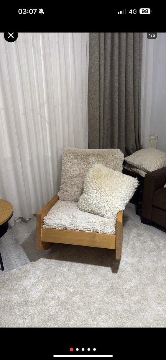 Ahşap Sallanan Berjer (Kırlent Dahil) - Görsel 2