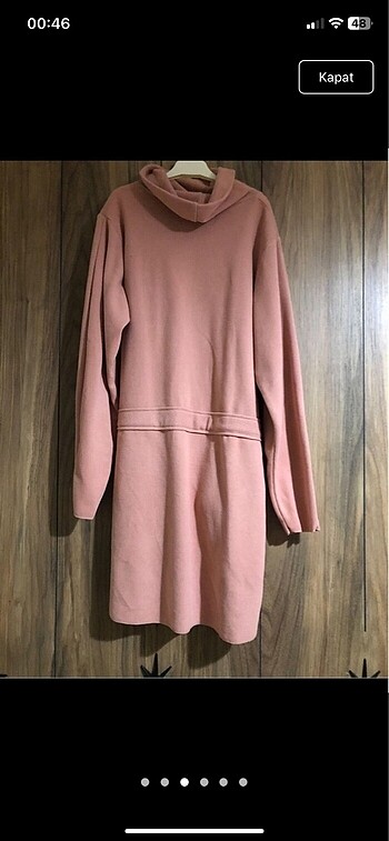 m Beden pembe Renk Boğazlı tunik & elbise