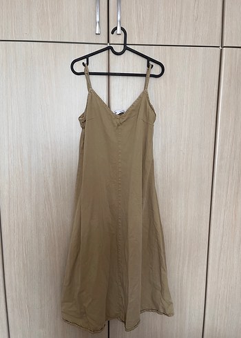 Çağla yeşili İnce Askılı Uzun Elbise - Görsel 2