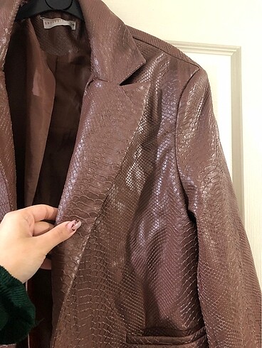 Beyoğlu Butik Deri blazer oversize