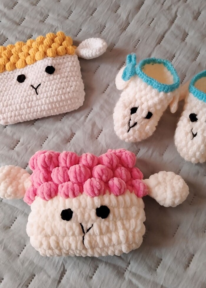 Bebek örgü kuzu patik  - Görsel 2