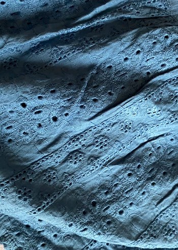 Nakışlı Mavi Midi Hamile Etek - Görsel 3