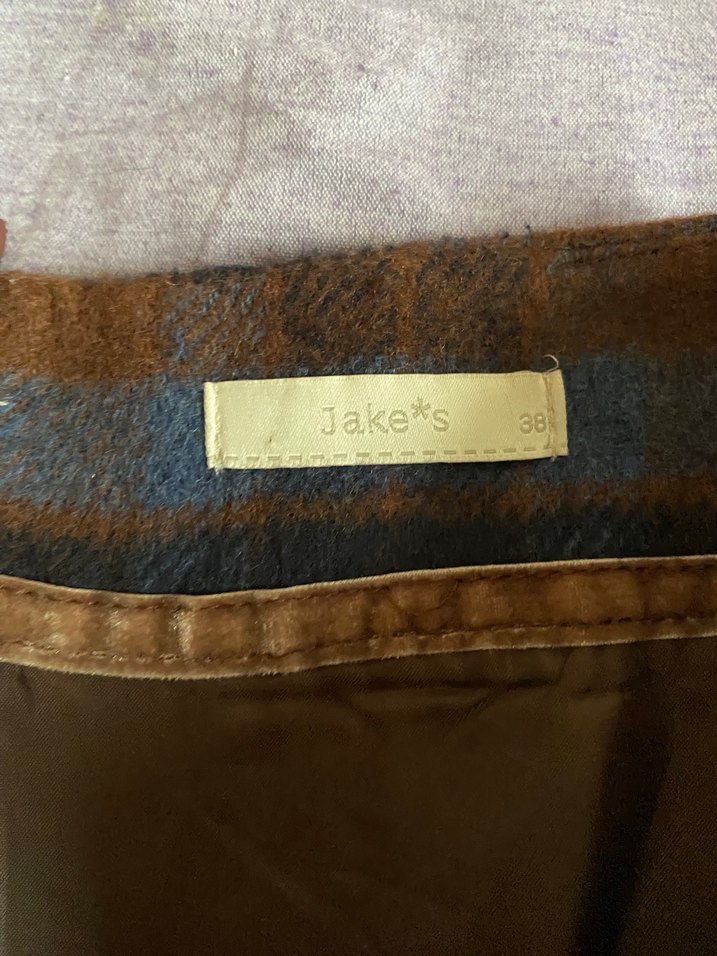 Kahverengi Ekoseli Kaşe Midi Etek - Görsel 2