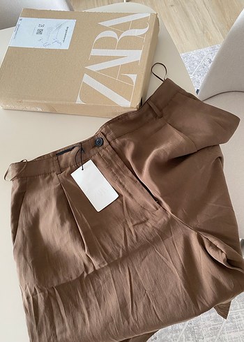 Zara Kahverengi Pensli Kısa Pantolon ZW collection - Görsel 3