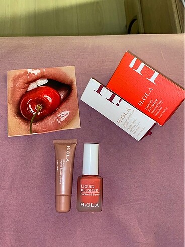 H.OLA ikili makyaj set (lip gloss,allık)