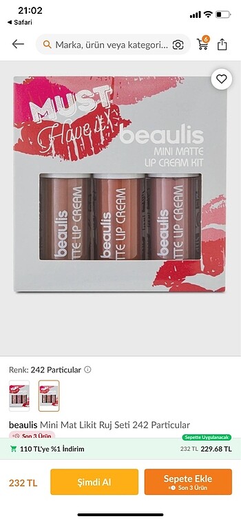 Beden çeşitli Renk Beaulis Mini likit mat rujlar