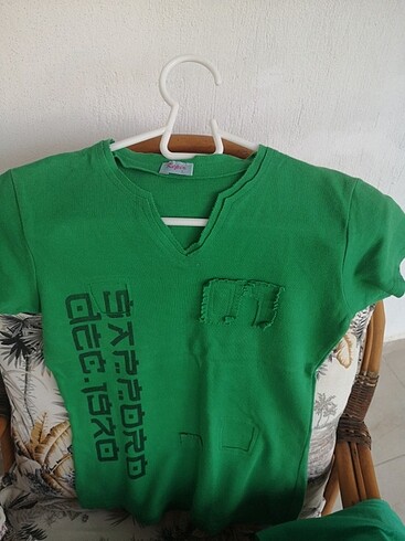 m Beden yeşil Renk bayan Tshirt 