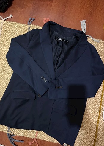 Zara Lacivert Klasik Blazer Ceket