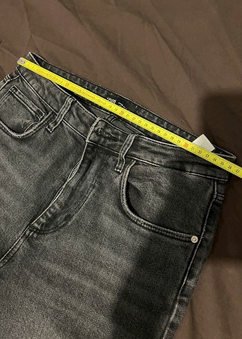 38 Beden Gri Normal Boy Kadın Denim Pantolon