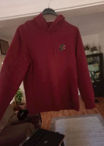 Bordo Sweatshirt Kapüşonlu