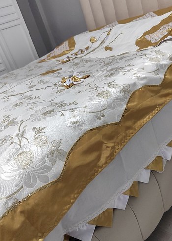 dantelli simli çift kişilik pike takımı - Görsel 2