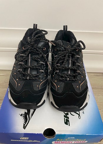 37 Beden siyah Renk Skechers Siyah Platform Spor Ayakkabı