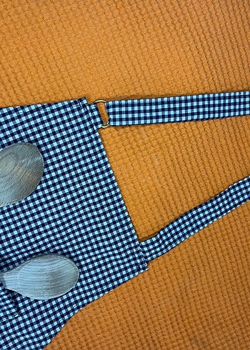 Lacivert Kareli Mutfak Önlüğü - Görsel 2