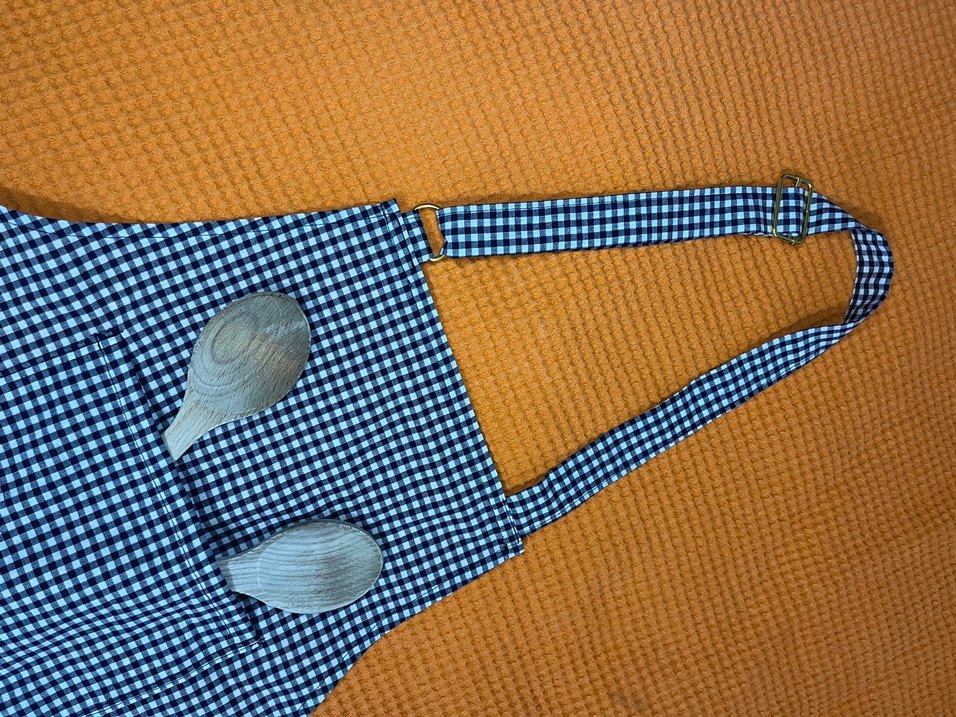 Lacivert Kareli Mutfak Önlüğü - Görsel 2