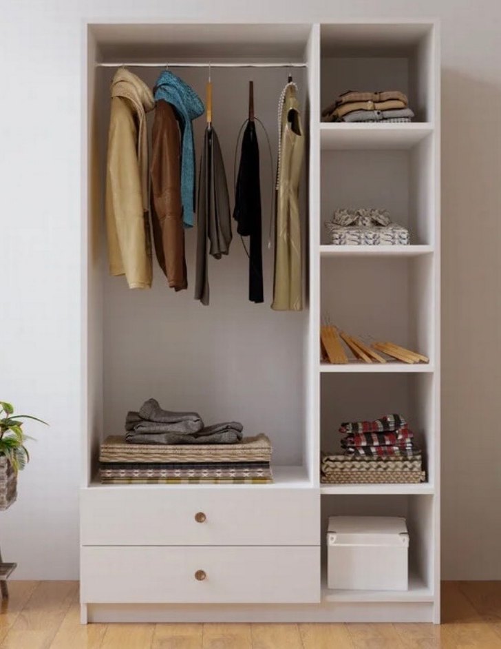 Beyaz Üç Kapılı Gardırop - Görsel 2