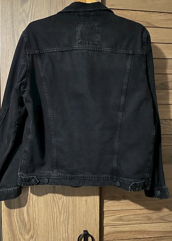 Siyah Baskılı erkek Denim Ceket - Görsel 2