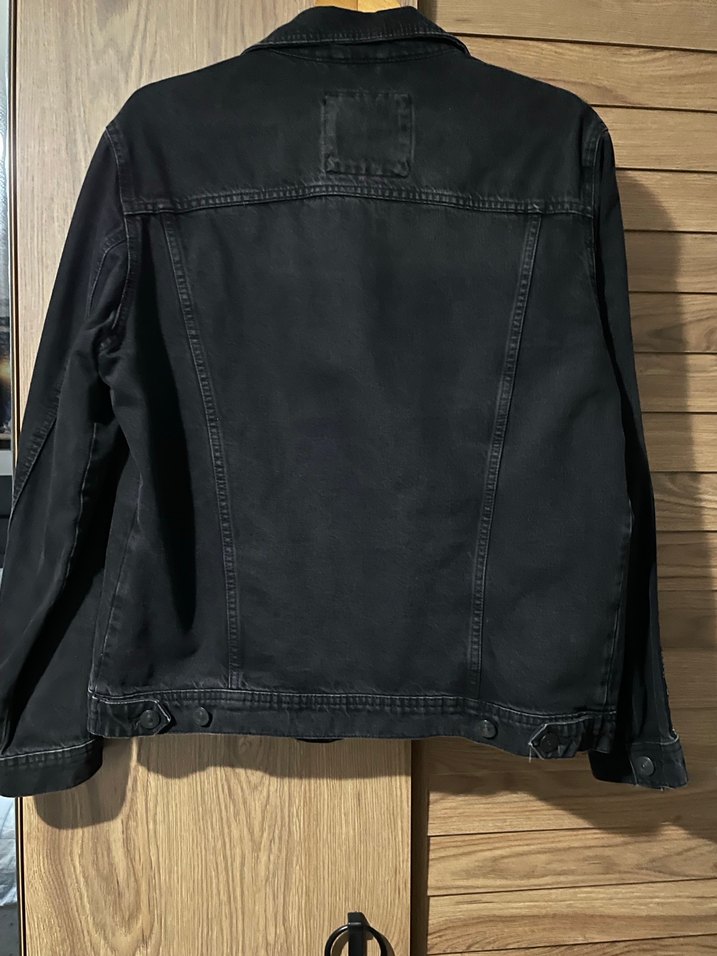 Siyah Baskılı erkek Denim Ceket - Görsel 2