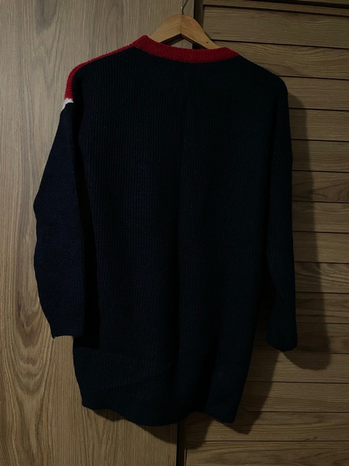 Renk Bloklu Kadın Triko Kazak - Görsel 2