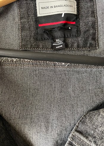 Gri erkek Denim Ceket Düğmeli Street Wear - Görsel 3