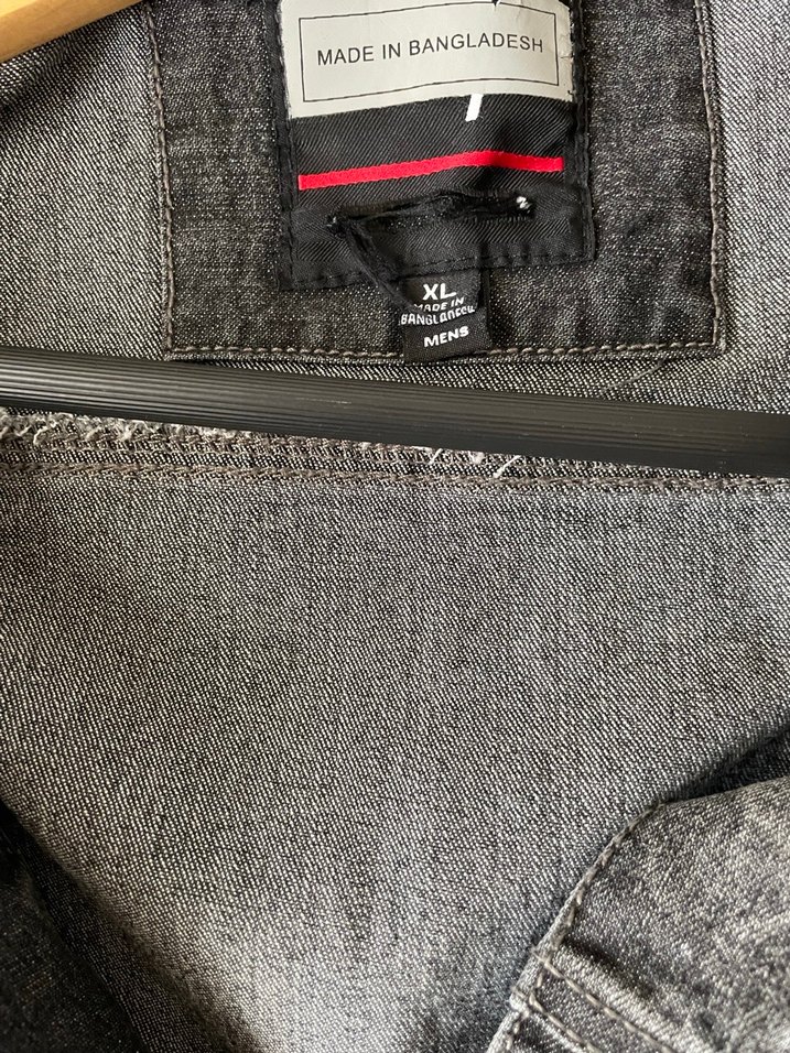 Gri erkek Denim Ceket Düğmeli Street Wear - Görsel 3