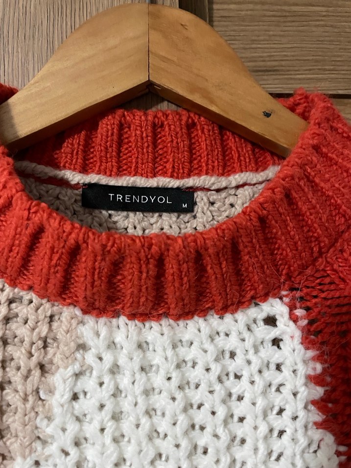 Renkli Örgü Bohem Kadın Kazak - Görsel 2