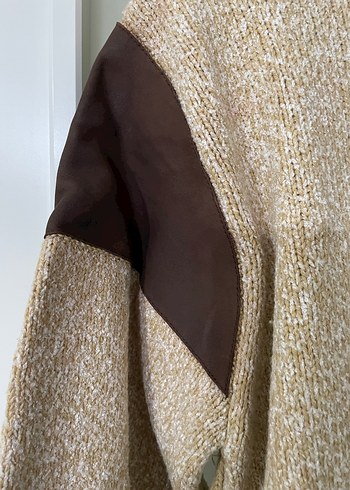 Kadın Kahverengi Yün Örgü Yüksek Yakalı Kazak - Görsel 2