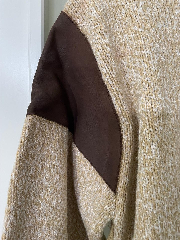 Kadın Kahverengi Yün Örgü Yüksek Yakalı Kazak - Görsel 2