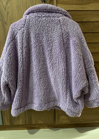 Düğmeli Mor Kadın Polar Ceket - Görsel 2