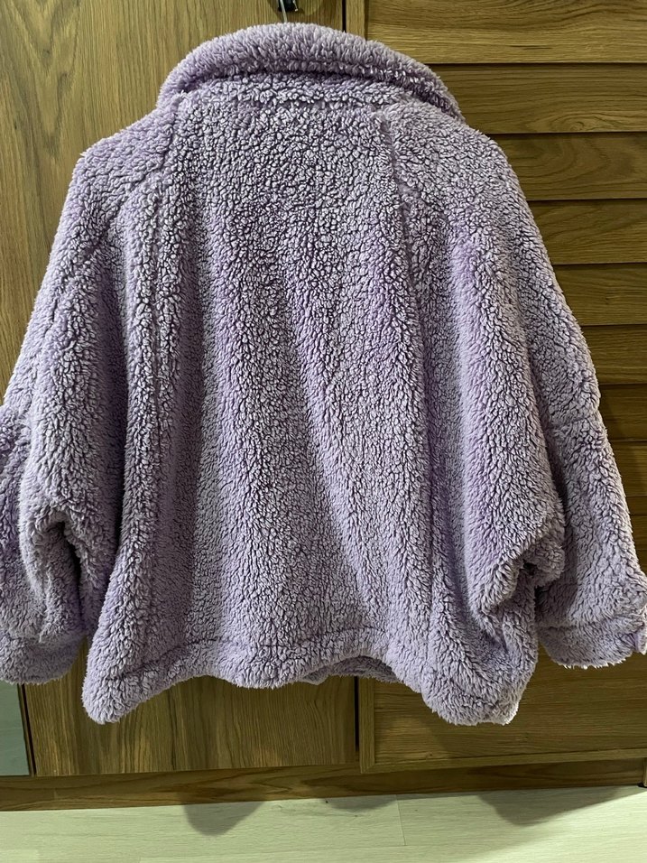 Düğmeli Mor Kadın Polar Ceket - Görsel 2