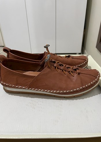 Kahverengi Deri kadın Günlük Ayakkabı - Görsel 2