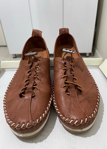 Kahverengi Deri kadın Günlük Ayakkabı - Görsel 4