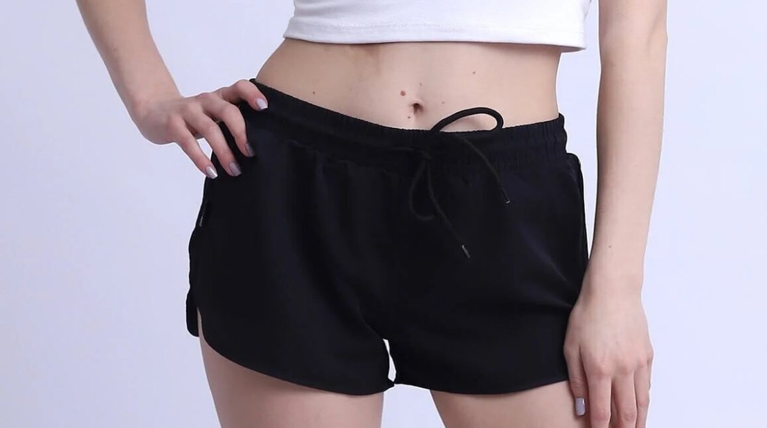 Kadın Siyah Mini deniz şort - Görsel 2