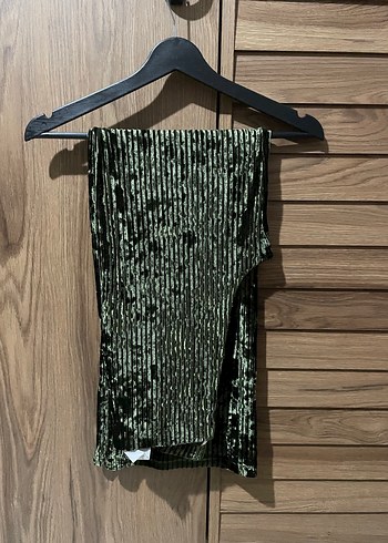 Kadın Yeşil Piliseli Rahat Kumaş Pantolon - Görsel 4