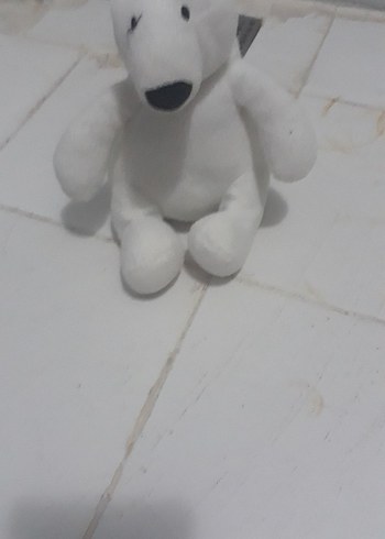 Beyaz ve Gri Peluş Oyuncak Ayı