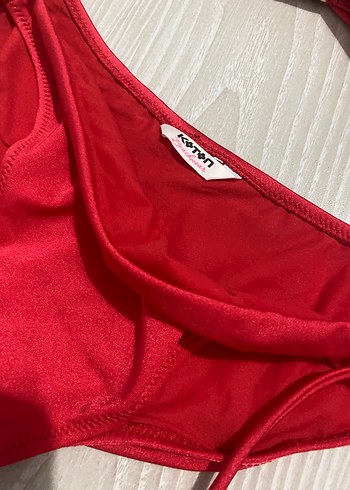 s Beden Kırmızı Strappy Bohem Bikini