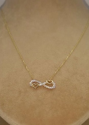 Sonsuzluk ve Kalp Kolye 8 ayar Altın - Görsel 2