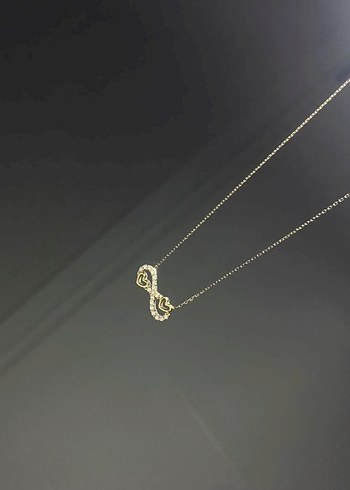 Sonsuzluk ve Kalp Kolye 8 ayar Altın - Görsel 3