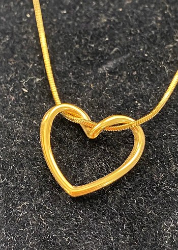 Accessorize Altın Renkli Zincir Detaylı Kalp Kolye
