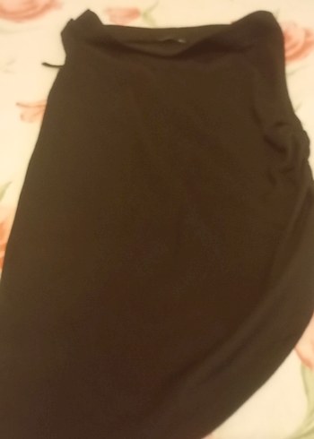 Siyah Drapeli Midi Hamile Eteği - Görsel 5