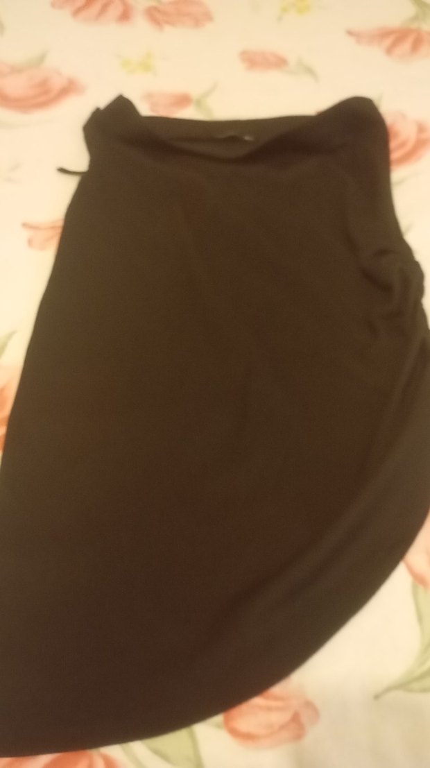 Siyah Drapeli Midi Hamile Eteği - Görsel 5