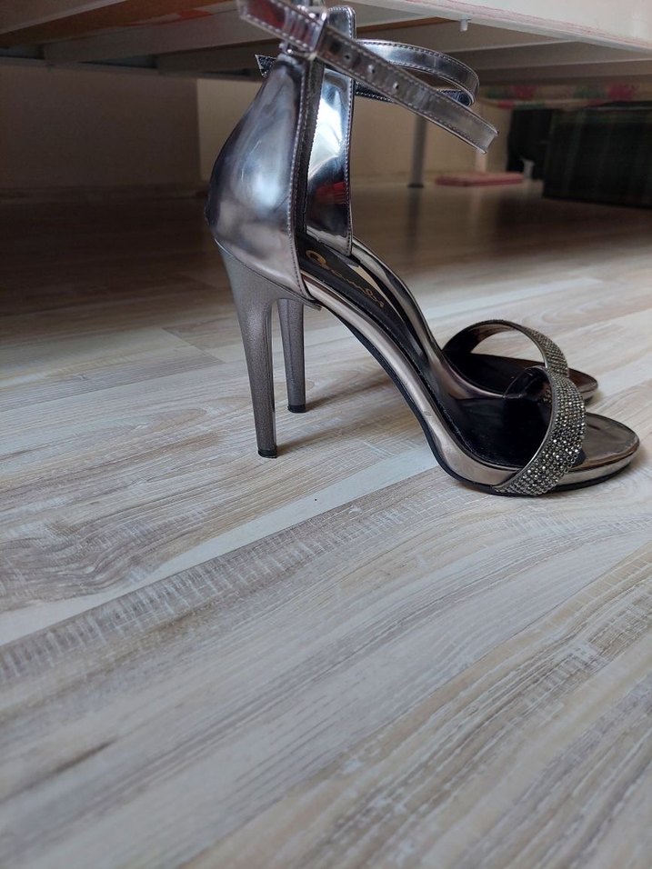 Bambi marka kurşun rengi kadın ince topuklu ayakkabı - Görsel 3