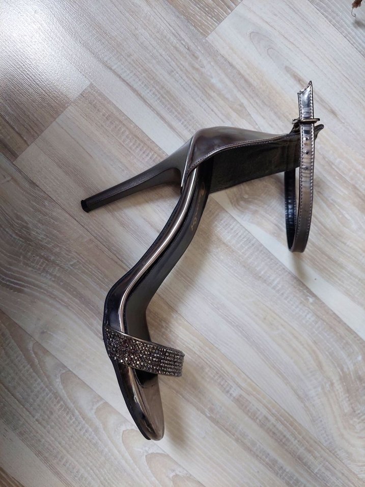 Bambi marka kurşun rengi kadın ince topuklu ayakkabı - Görsel 4