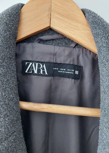 Zara kadın yumuşak dokulu oversize gri kaban - Görsel 5