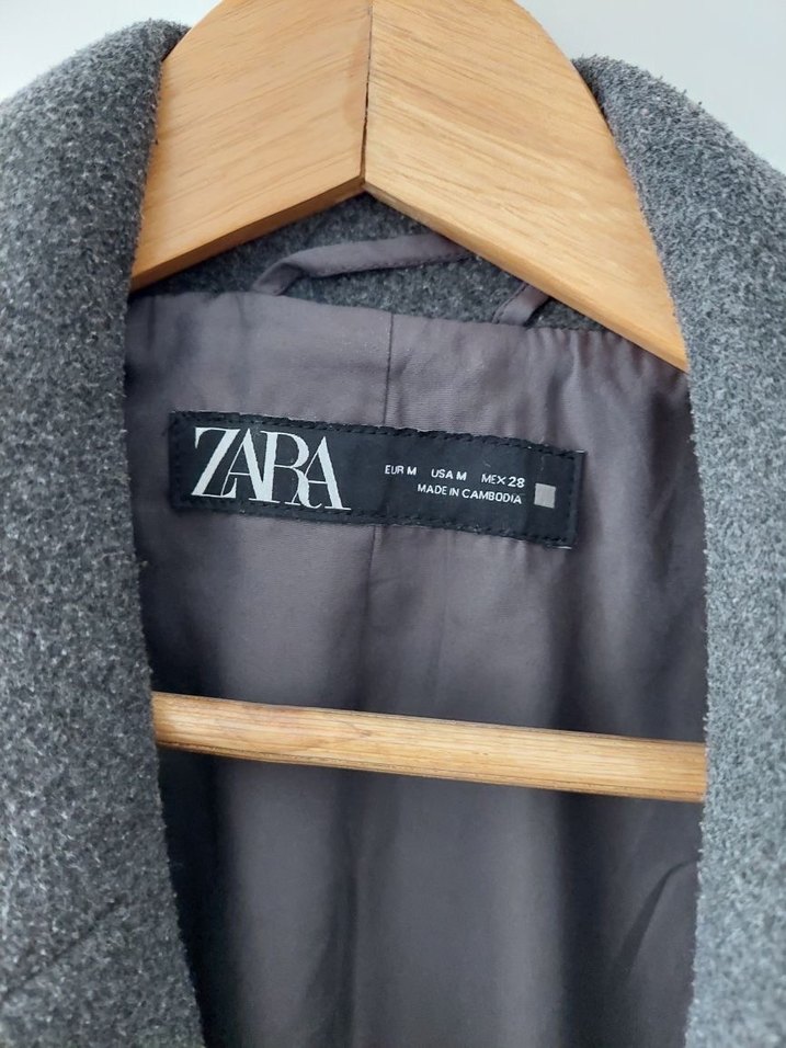 Zara kadın yumuşak dokulu oversize gri kaban - Görsel 5