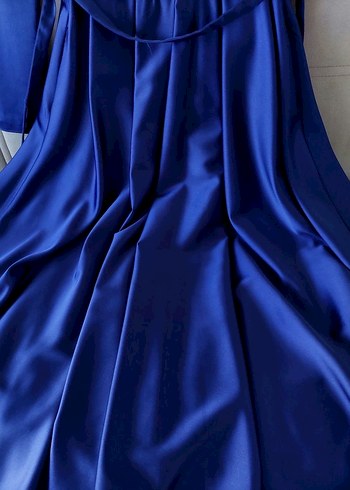 Kadın saks mavisi zaten abiye elbise - Görsel 5