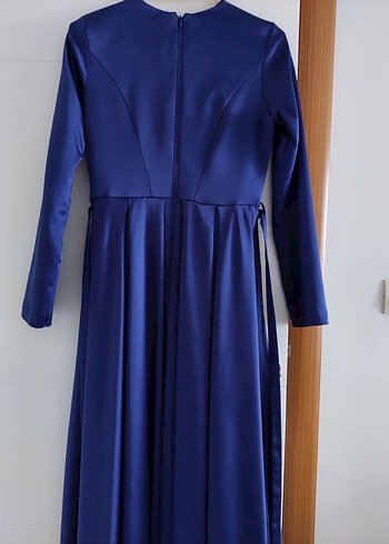 Kadın saks mavisi zaten abiye elbise - Görsel 4
