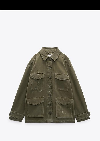 Zara Haki Kadın Denim Ceket - Görsel 3